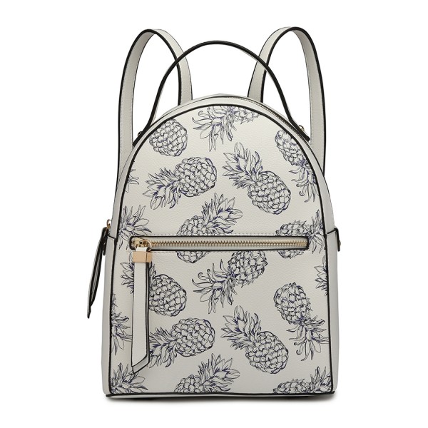 LG1866P-MISS LULU STYLISH LADIES RUCKSACK LEATHER PRINTED BACKPACK WHITE LG1866P-MISS LULU STYLISH LADIES RUCKSACK LEATHER PRINTED BACKPACK WHITE